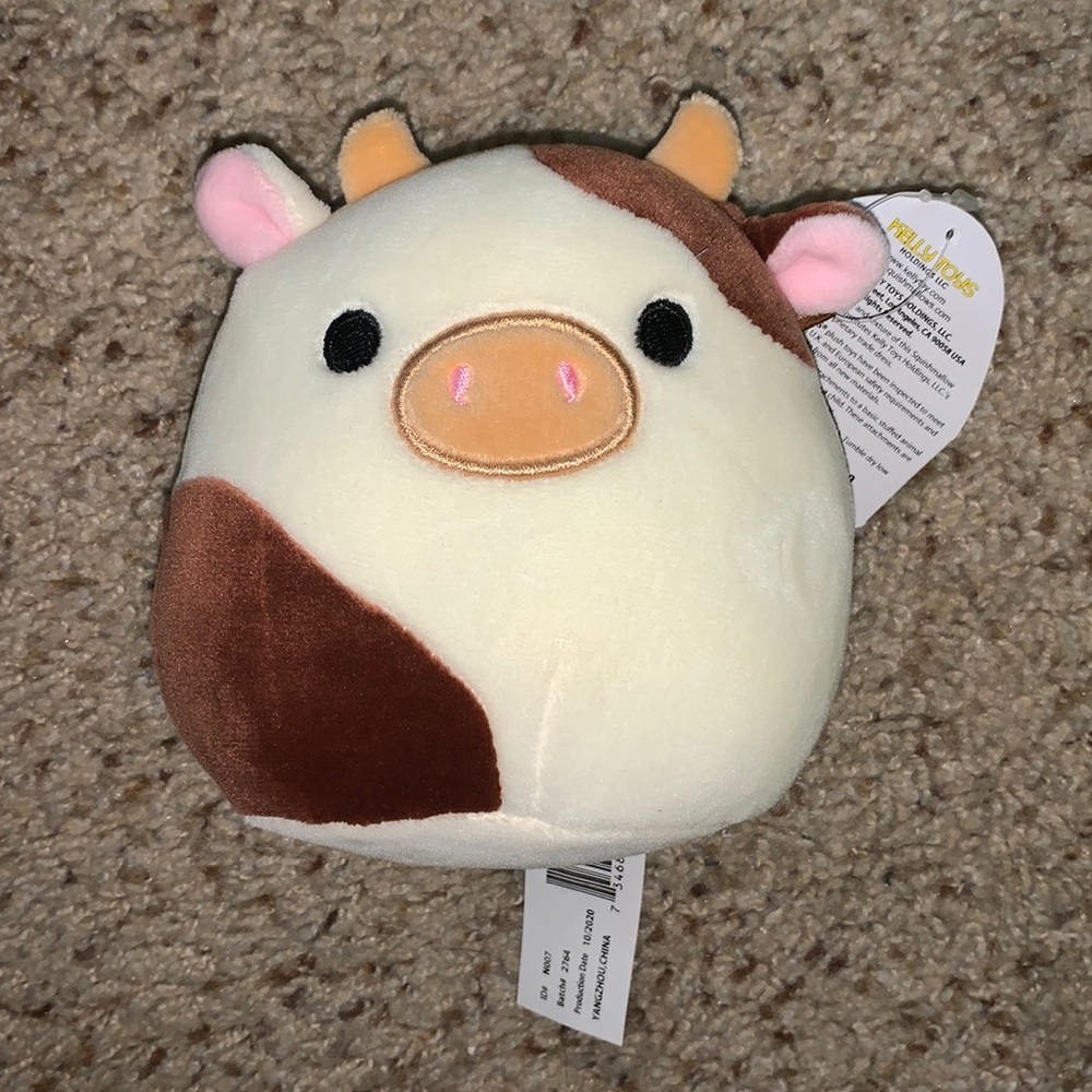 Squishmallows Cream and Brown Cow Plush